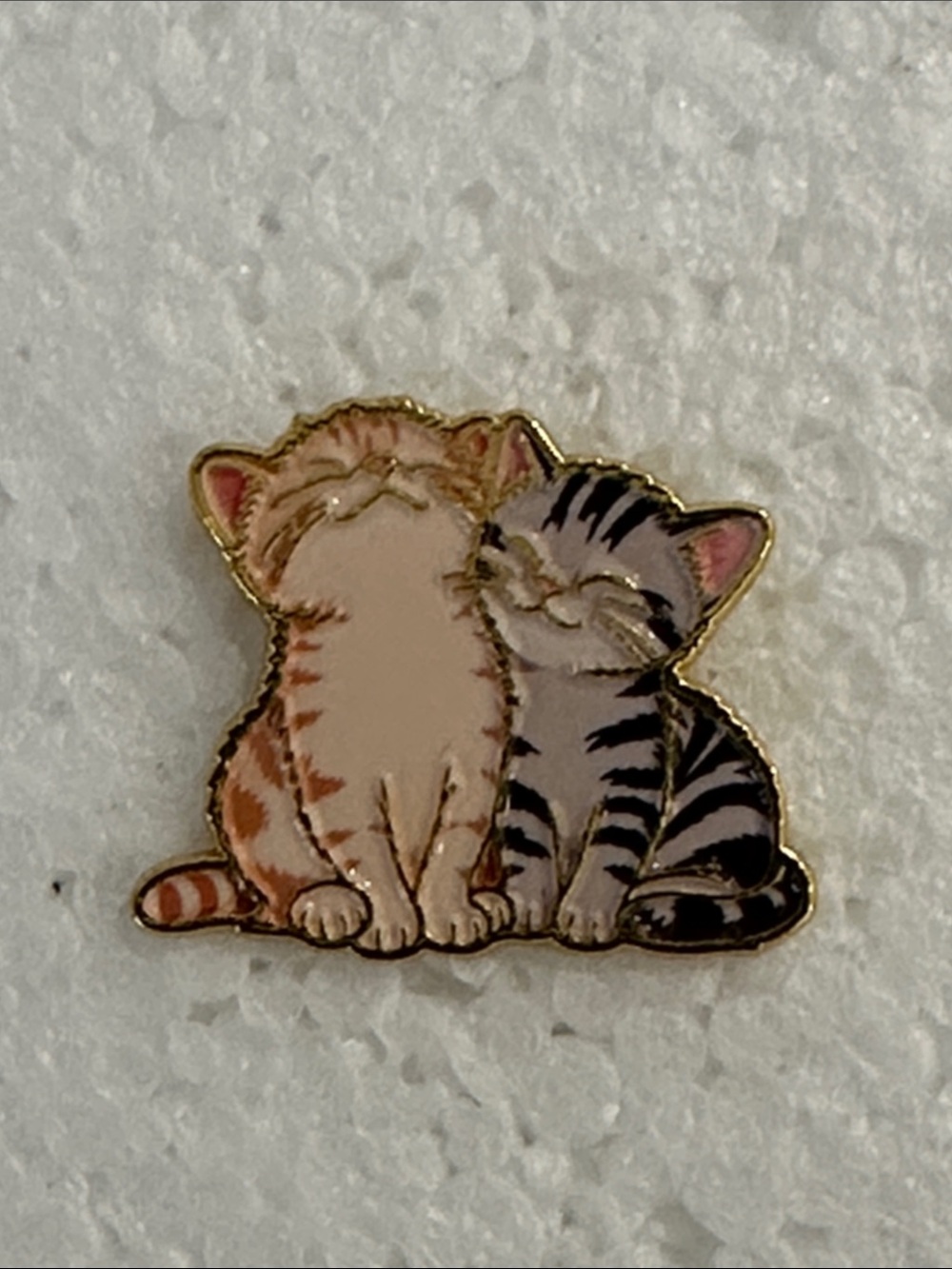 Cute Cat Enamel Pin - Pink and Gray Kittens